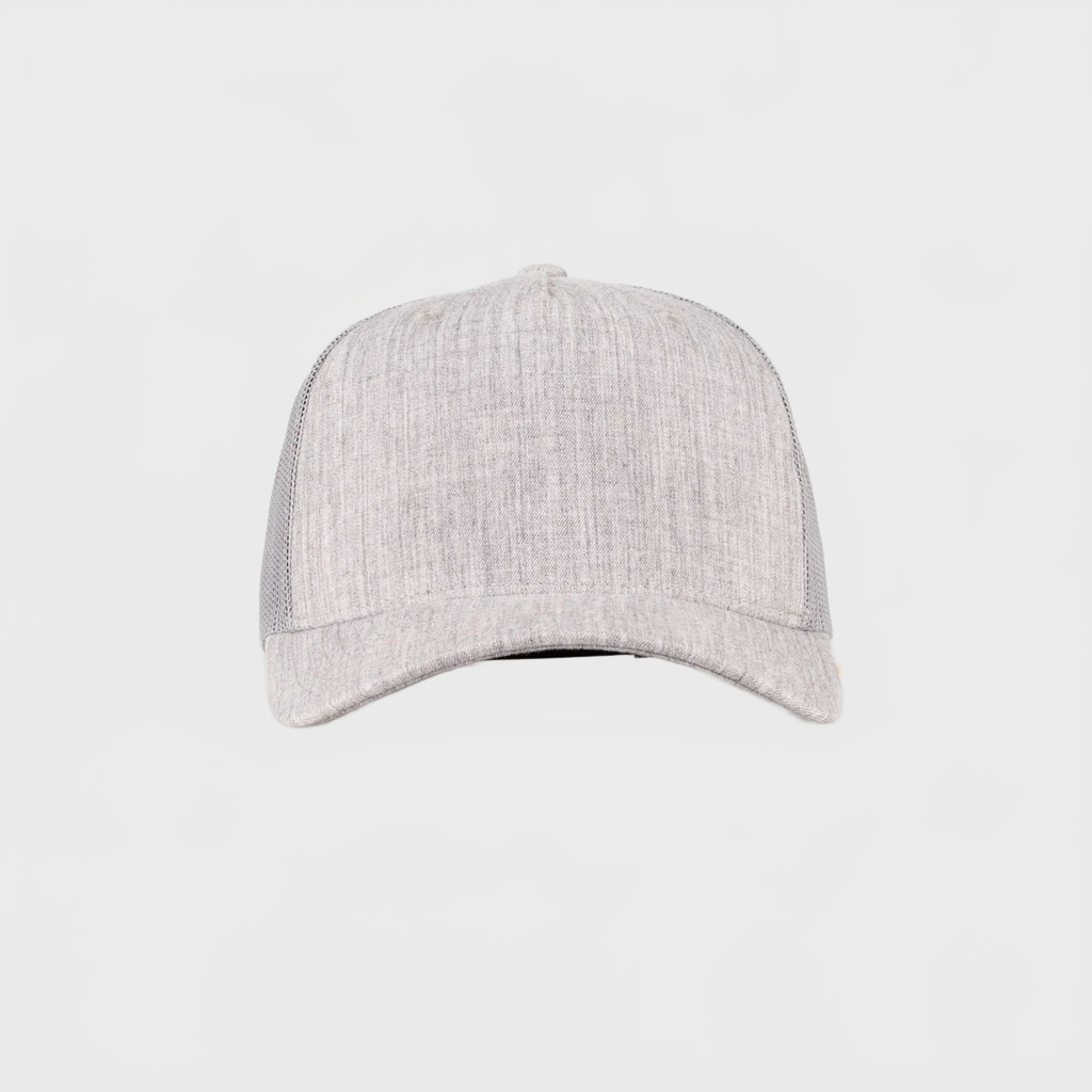 P&P Recycled Blank High Trucker Cap Heather Grey