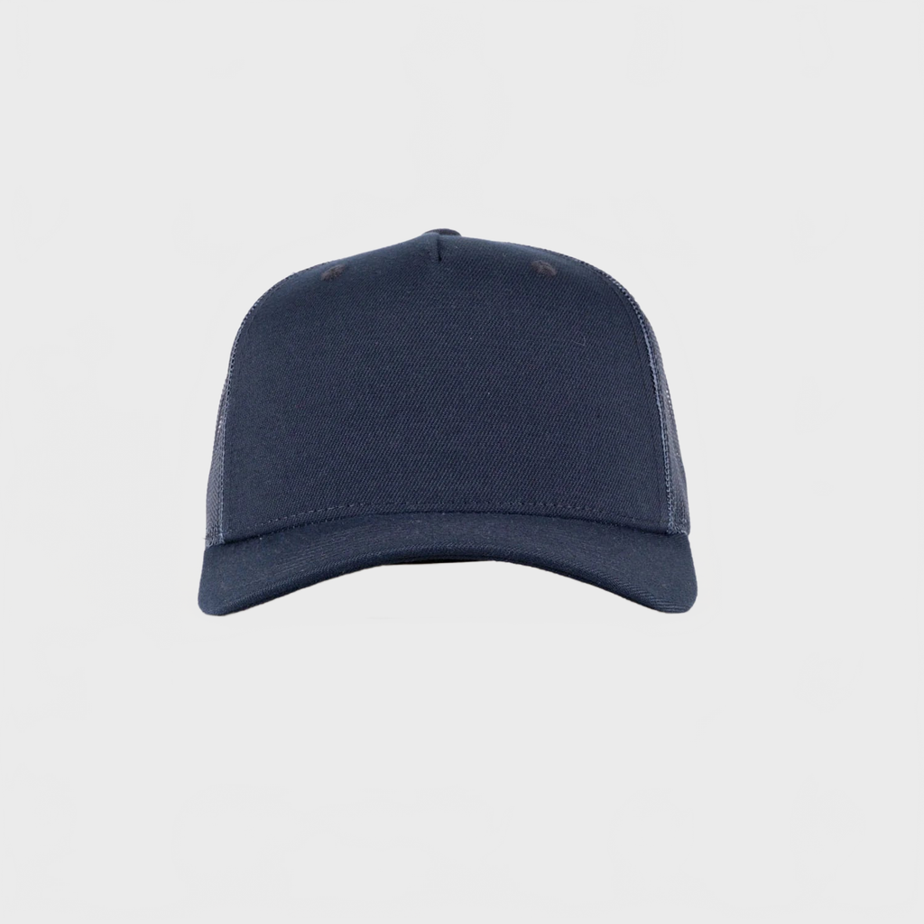 P&P Recycled Blank High Trucker Cap Navy