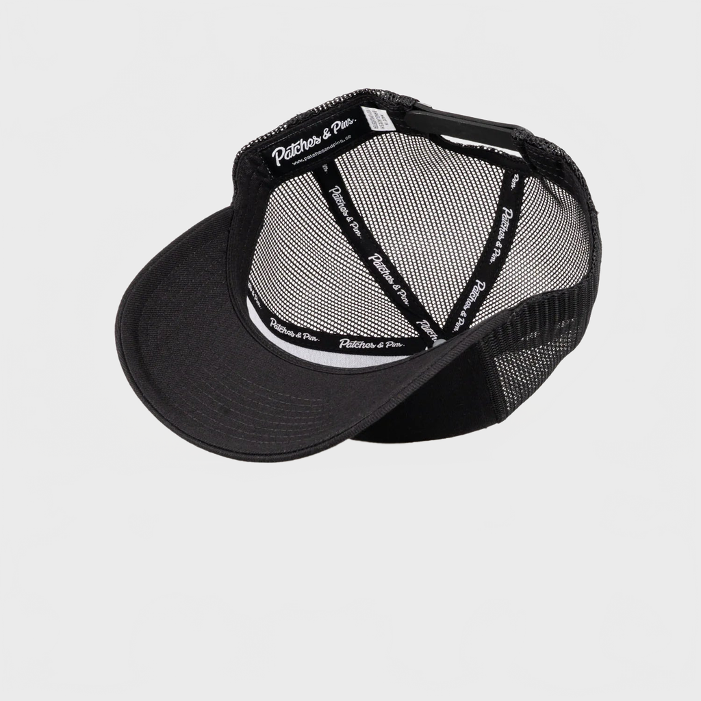 P&P Recycled Blank High Trucker Cap Black