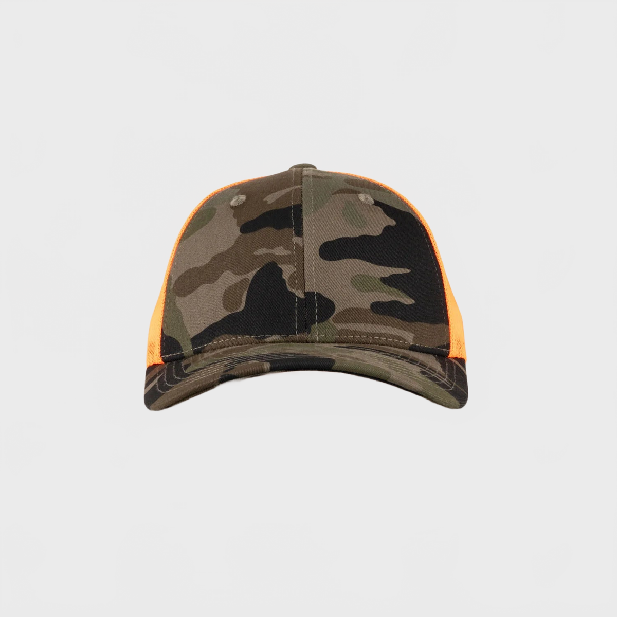 P&P Blank Low Trucker Cap Camo/Orange