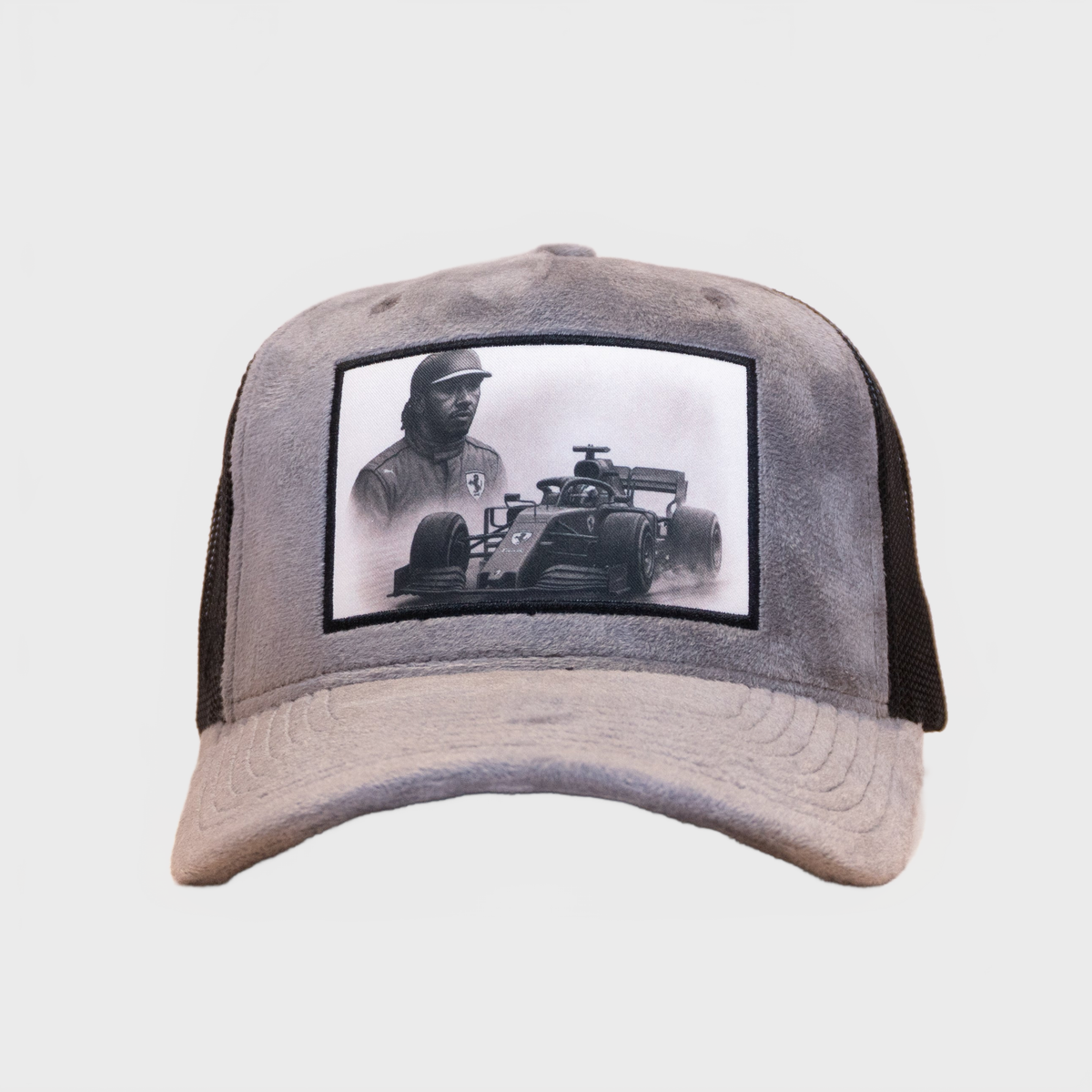 Lucente Race Velvet Cap Charcoal