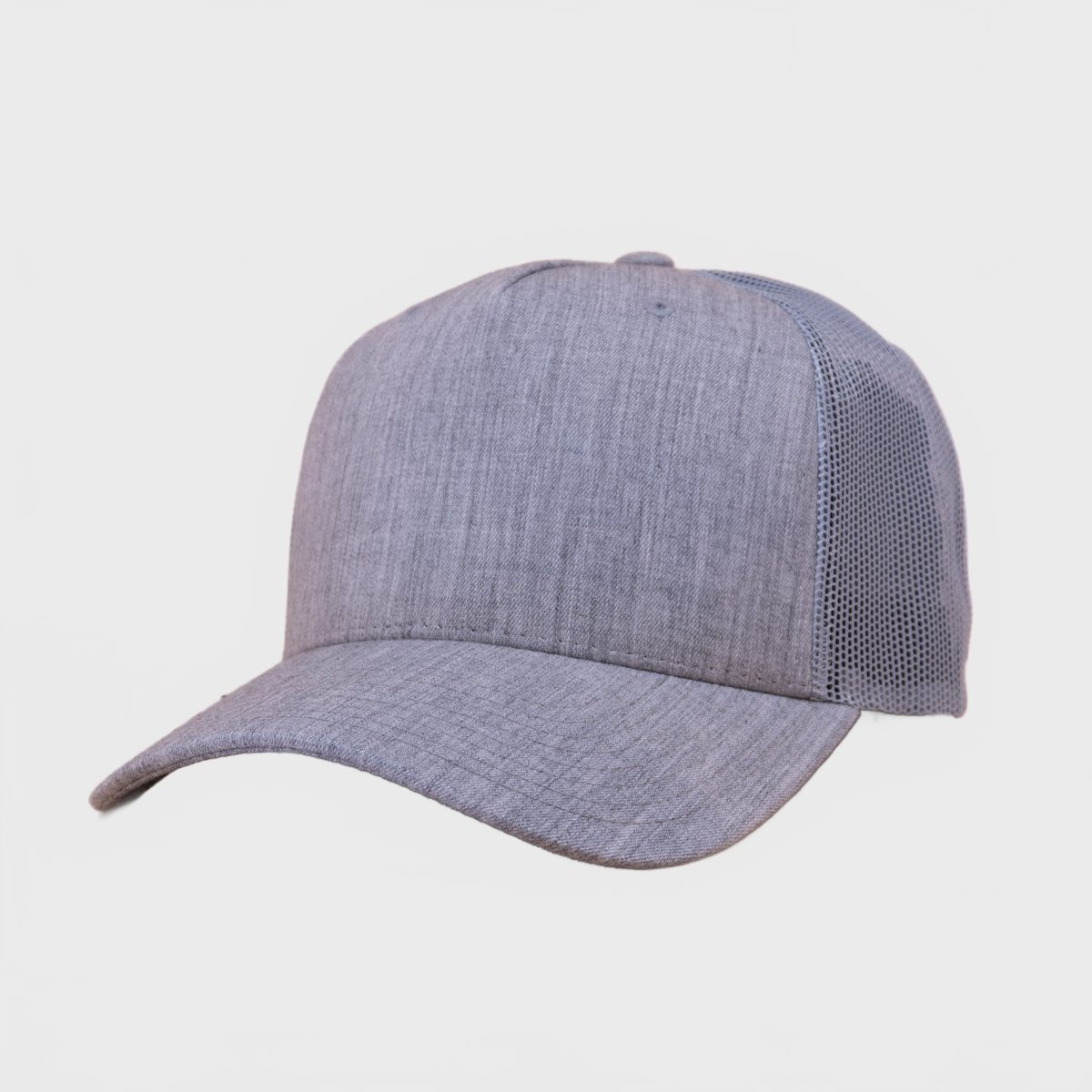P&P Blank Hooked Trucker Cap Heather Grey