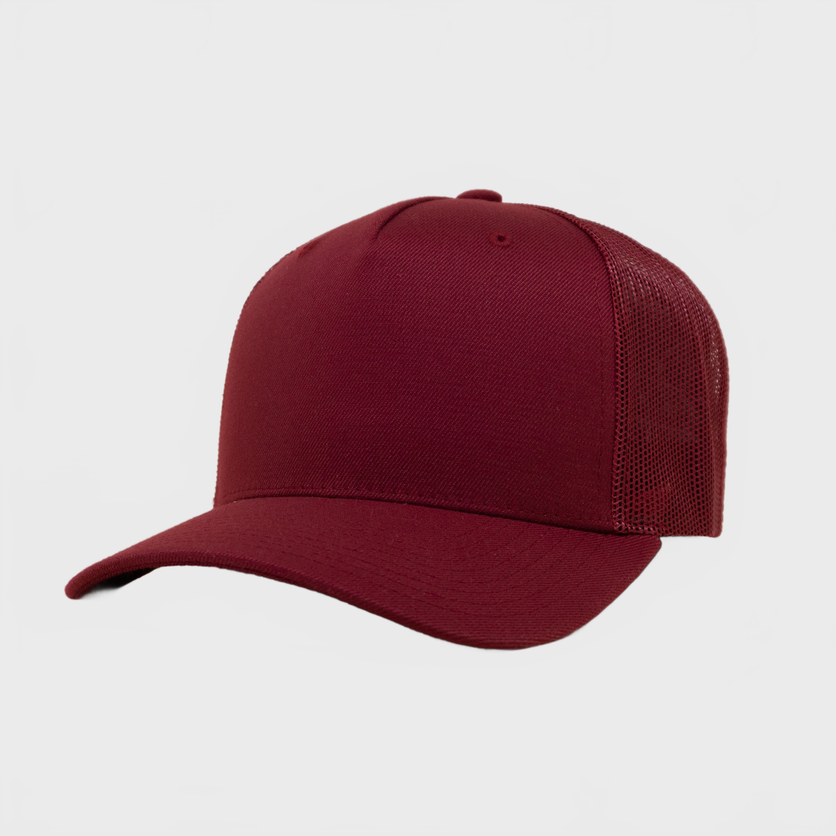 P&P Blank Hooked Trucker Cap Maroon
