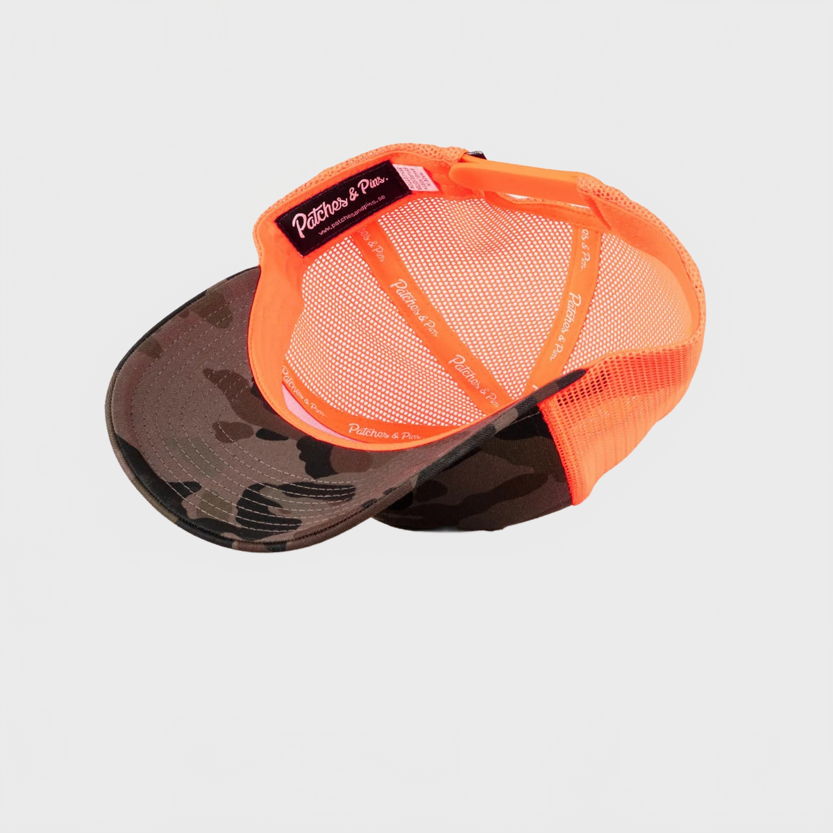 P&P Blank Low Trucker Cap Camo/Orange